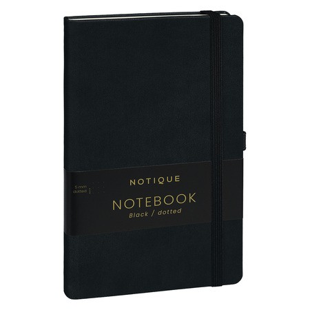 Notique, keménytáblás pontozott notesz, Black