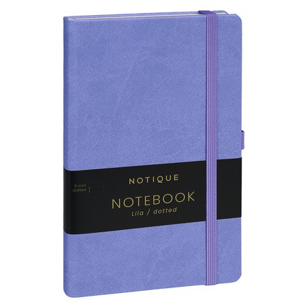 Notique, keménytáblás pontozott notesz, Lila, 13x21 cm