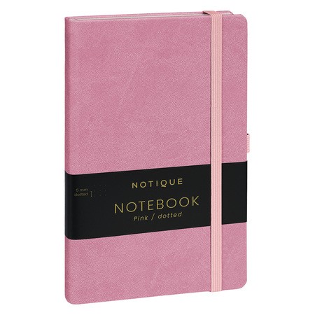 Notique, keménytáblás pontozott notesz, Pink, 13x21 cm