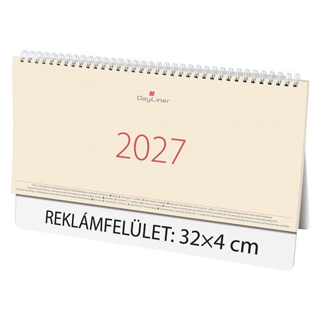 Kódex, krém (Chamois) lapos, álló asztali naptár