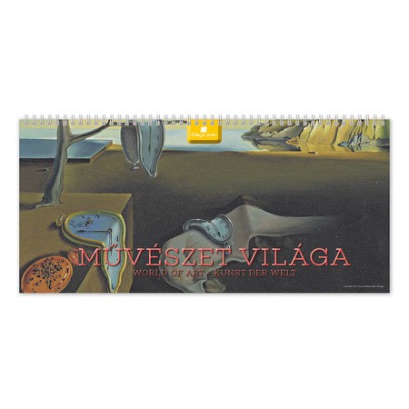 Művészet világa, képes fekvő asztali naptár DL, Bordó