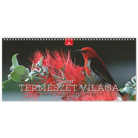 Természet világa, képes fekvő asztali naptár DL, Fekete