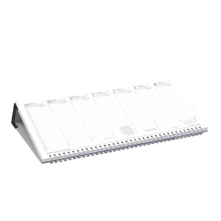 Fekvő fehér lapos asztali naptár T050, Fekete