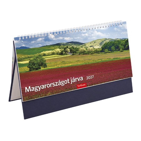 Magyarországot járva, képes, álló asztali naptár T056, Kék