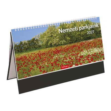 Nemzeti park, képes álló csonkalapos asztali naptár T054, Fekete