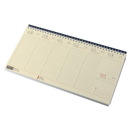 Fekvő, chamois lapos asztali naptár RS7932, Fekete