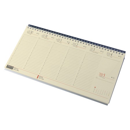 Fekvő, chamois lapos asztali naptár RS7932, Kék
