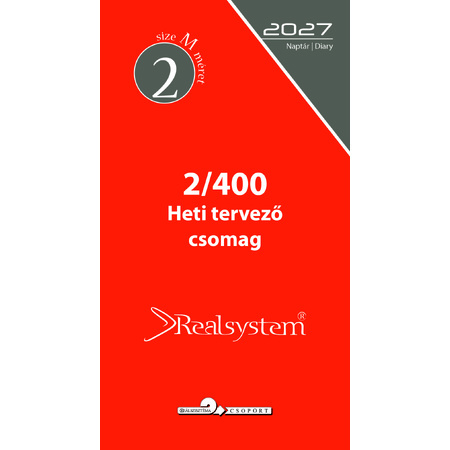 2027 évi, heti beosztású éves utántöltő csomag - RS400M, Fehér