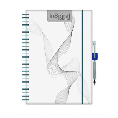 InSpiral, A5 heti beosztású agenda, Fehér-Kék