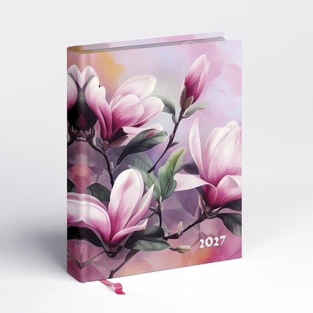 Librobello, kalendárium hölgyeknek, B6 napi határidőnapló, 3D Lakk, Élfestés, Magnólia