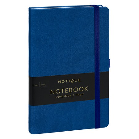 Notique, keménytáblás vonalas notesz, Dark Blue, 13x21 cm