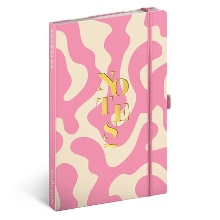 Pink, keménytáblás vonalas notesz, 13x21 cm