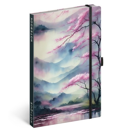 Sakura, keménytáblás vonalas notesz, 13x21 cm