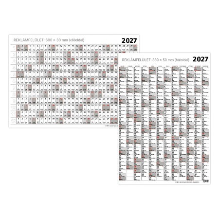 T102 Terminus plakátnaptár okmányhengerben, B2, kétoldalas 2027