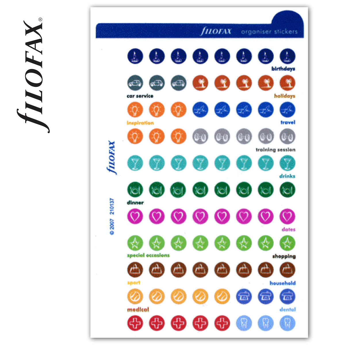 Filofax Matricák Multifit (Mini, Pocket) Vegyes színű