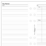 Filofax Naptárbetét Napi 1 nap / 1 oldal Dátum nélküli Personal Fehér Bianco