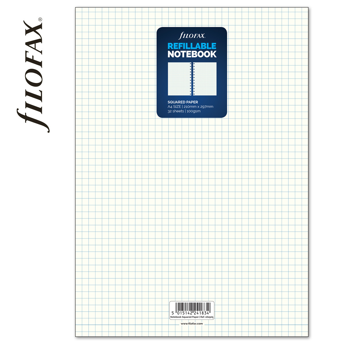 Filofax Notebook Jegyzetlap Négyzethálós A4 Fehér