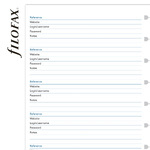 Filofax Notebook Pótlap Jelszó lista Fehér A5