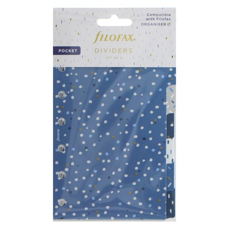 Filofax Elválasztó lapok Bianco 6 regiszter Pocket Indigo