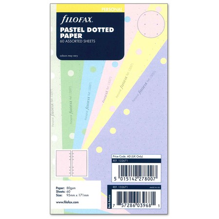 Filofax Jegyzetlapok Bullet (pont) Personal Pasztel vegyes