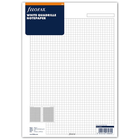 Filofax Jegyzetlapok Négyzethálós A4 Fehér